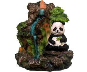 Brucia incenso a riflusso - Panda con bambù - In Resina